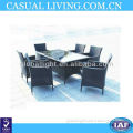 6 PCS Wicker Outdoor Furniture Tea Table and Chairs